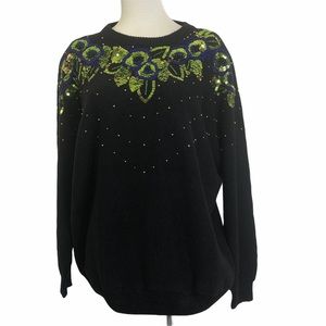 Vintage 80s Beaded Sequin Sweater